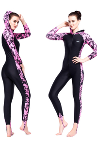 LIFURIOUS Women Dive Skin Sun Protection Front Zip Hood Suit