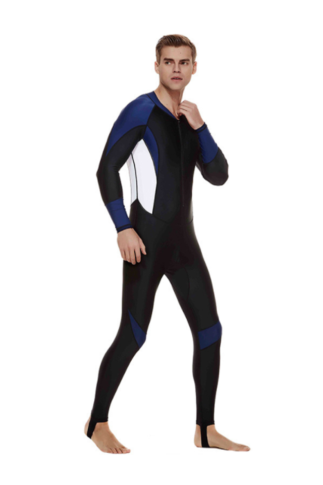 Sbart Men\'s Long Sleeve Plus Size Front Zip Sun Protection Dive Suit