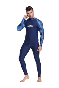 Sbart Men's Quick Dry Long Sleeve Elastic Sun Protection Rash Guard Top