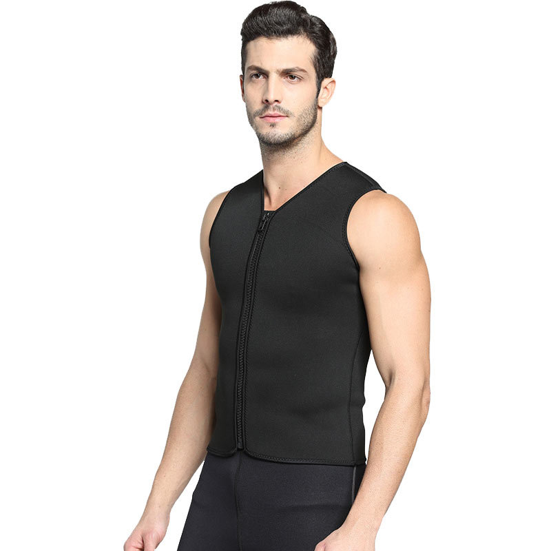 MYLEDI 3MM Men's Front Zip Wetsuit Vest Sleevelesss Top