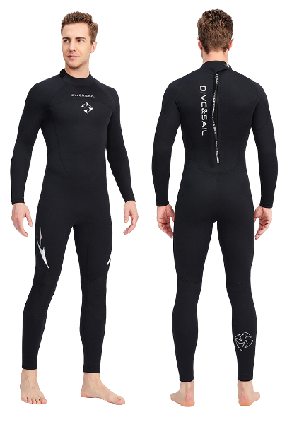 Dive & Sail 3MM Plus Size Neoprene Full Wetsuit for Adults