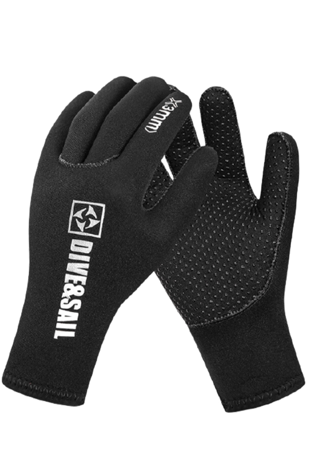 DIVE&SAIL Adults\' 3MM Neoprene Non-slip Abrasion Resistant Wetsuit Gloves for Snorkeling Fishing