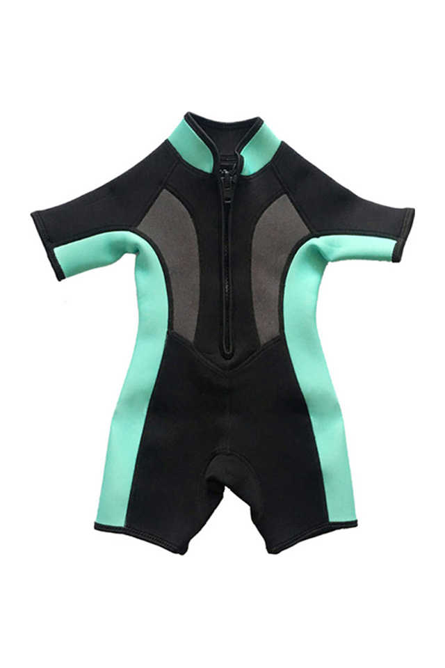 HISEA Childrens Toddlers 2MM Color Block Shorty Wetsuit