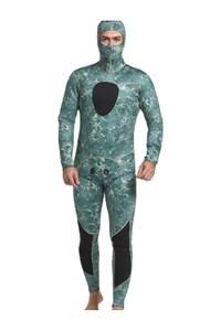 MYLEDI Reef Pattern Men's 3mm Two Piece Hooded Camo Wetsuit