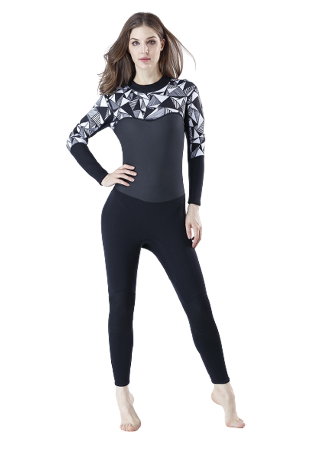 MYLEDI 3MM Womens Geometric Print Full Body Wetsuit