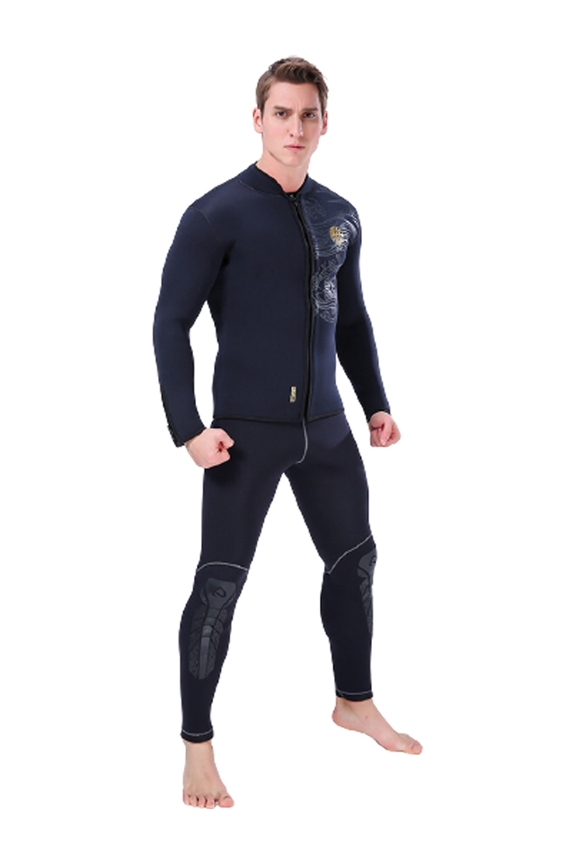 SLINX Men's 5MM Neoprene Front Zip Plus Size Warm Wetsuit Jacket