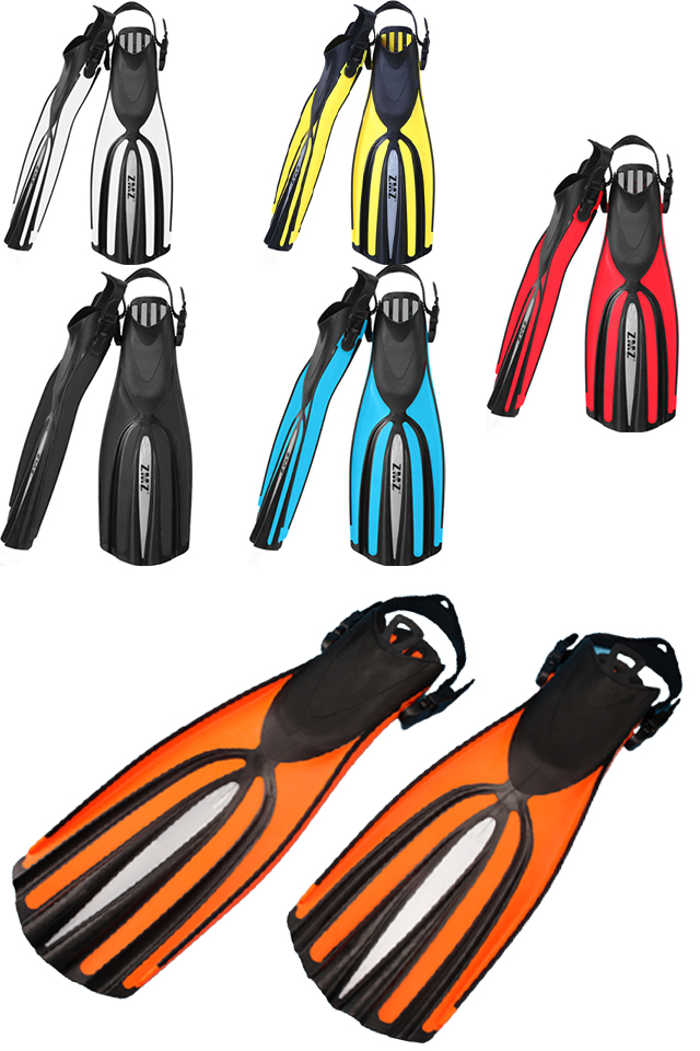 ZMZ Adults' Adjustable Pro Fins for Snorkeling Deep&Free Diving 
