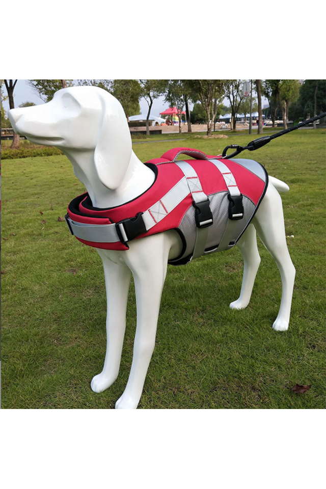 WCC Dog\'s Reflective Buoyant Adjustable Swimming Life Jacket