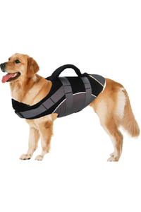 WCC Dog's Reflective Buoyant Adjustable Life Jacket for Swimming