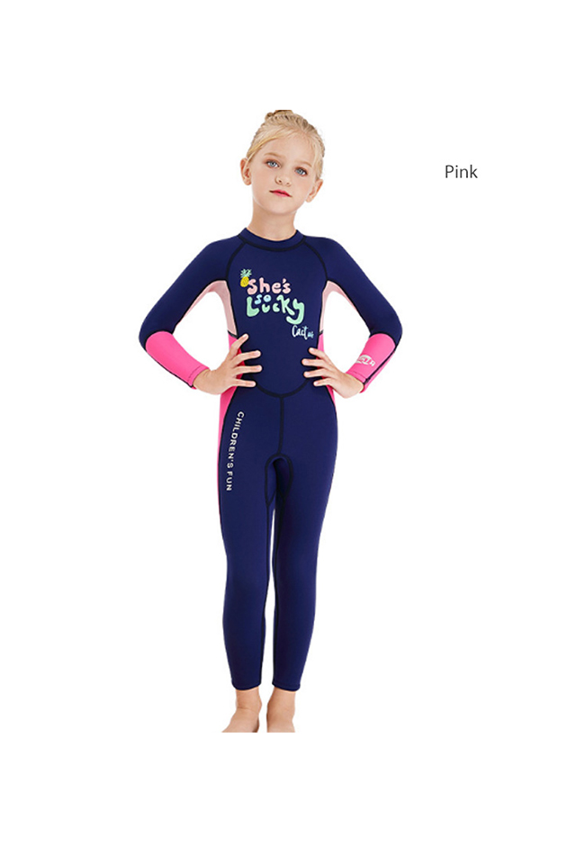 DIVE & SAIL Kids 2.5MM Letter Print Full Wetsuit for Girls