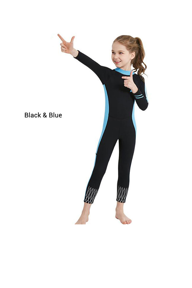 DIVE & SAIL Girls 2.5mm Full Body Wetsuit Junior Back Zip Snorkeling Wetsuit