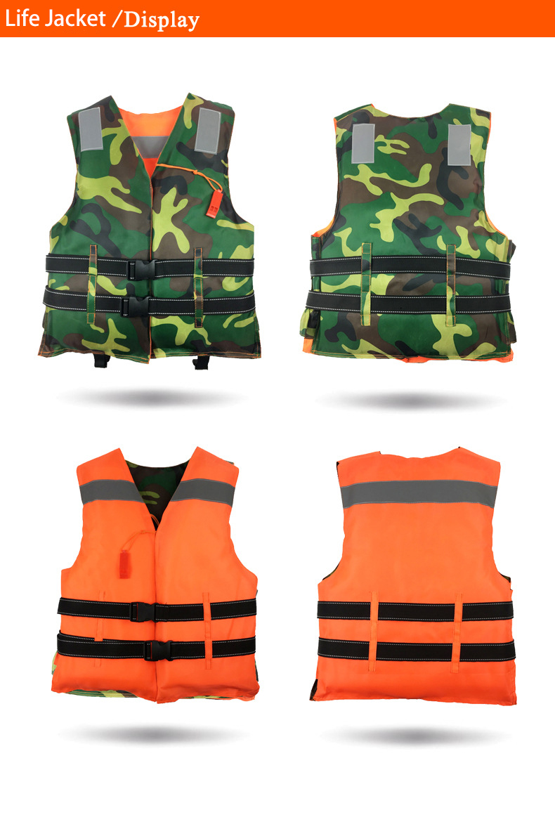 DALANG Adult Pro Reversible Camouflage Life Jackets for Swimming Water Sports