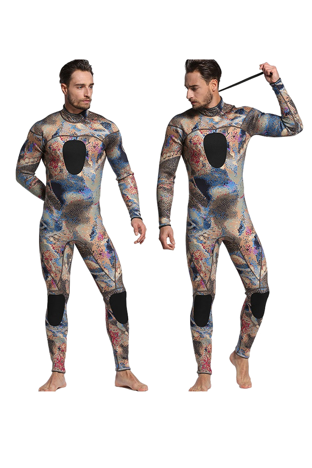 MYLEDI One Piece Cobblestone 3MM Men\'s Camo Wetsuit