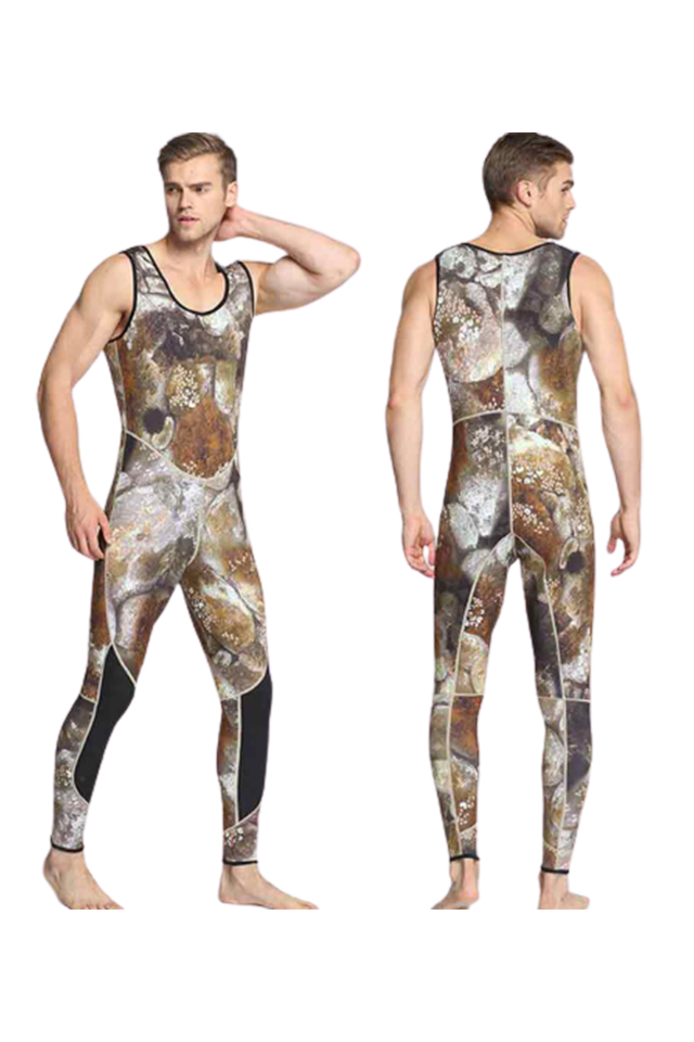 MYLEDI 3MM Men's 2 Piece Spearfishing Camouflage Wetsuit