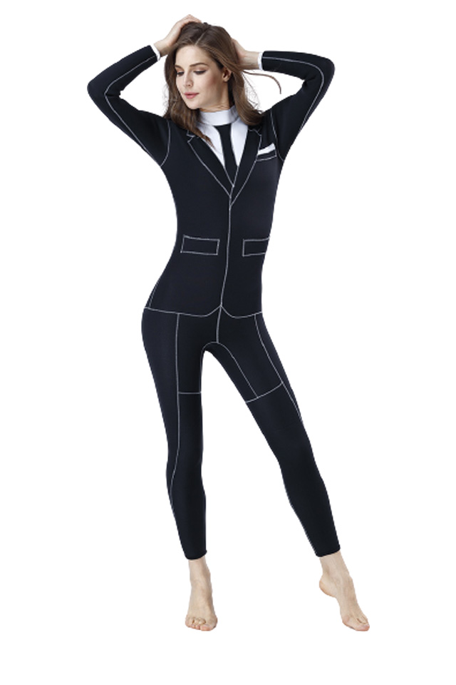 MYLEDI 3MM Womens Tuxedo Formal Plus Size Wetsuit