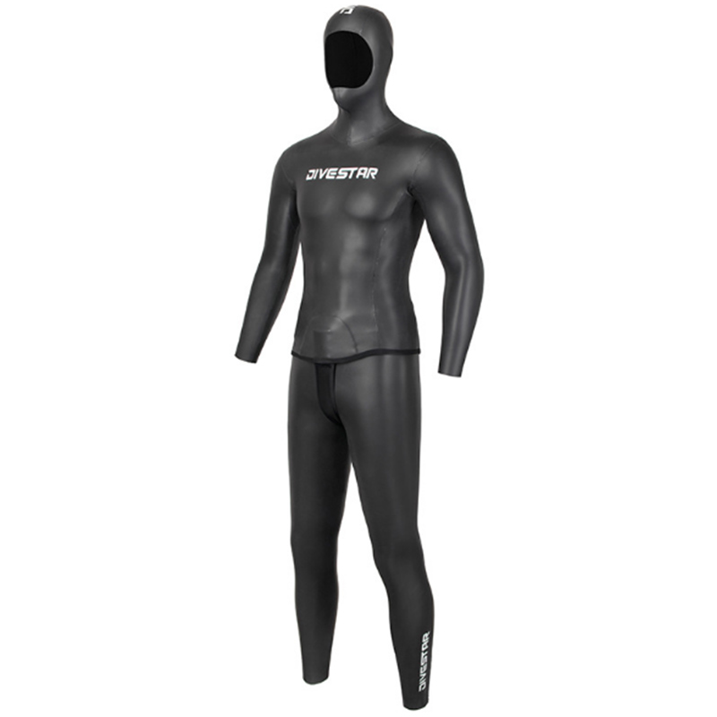 DIVESTAR 3MM Smooth Skin Hooded 2 Piece Wetsuit