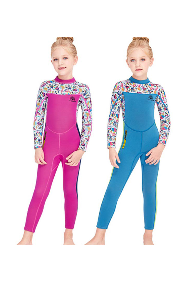 DIVE & SAIL 2.5MM Girls Cute Colorful Full Wetsuit