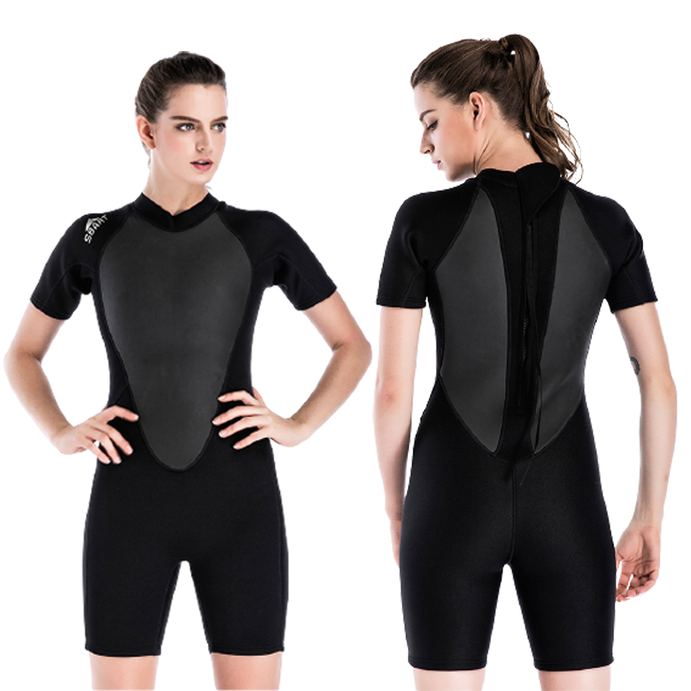 Sbart Women 2mm Neoprene Plus Size Shorty Diving Wetsuit 