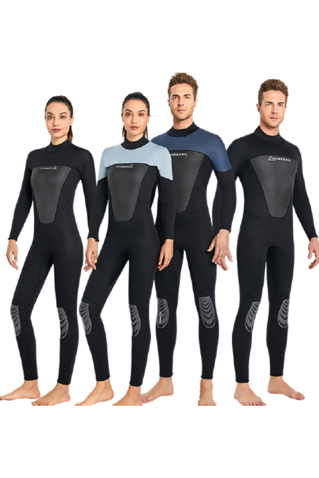 DIVE&SAIL Adult\'s 3MM Neoprene Back Zip Long Sleeve Full Body Wetsuit