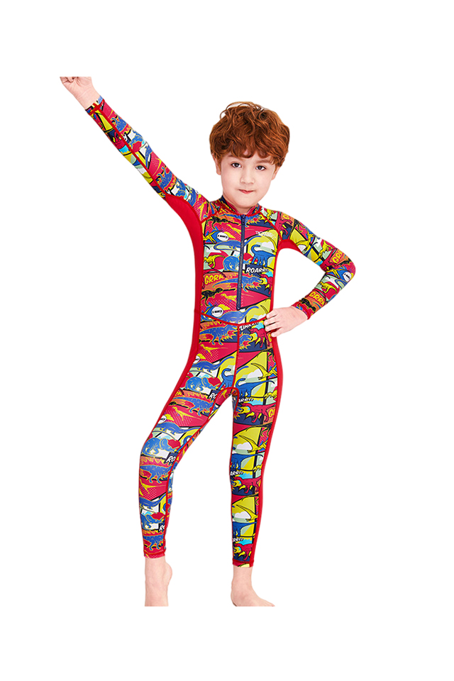 DIVE & SAIL Kids Boys Cartoon Long Sleeve Swimming Diving Wetsuit