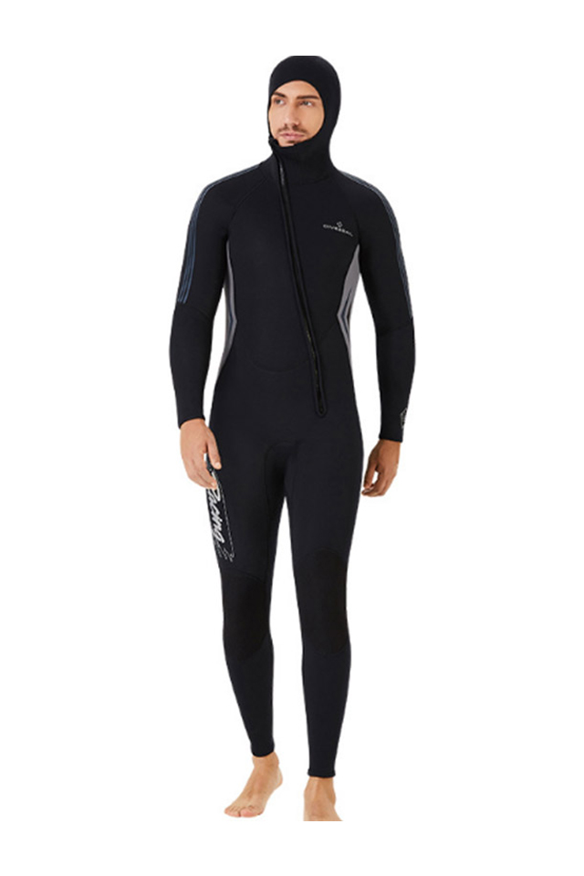 DIVE & SAIL Men’s 3MM Front Zip Hooded Full Wetsuit