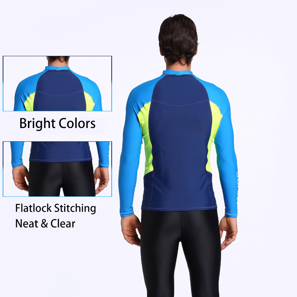 Sbart Men\'s Quick Dry Long Sleeve Sun Protection Rash Guard Shirt