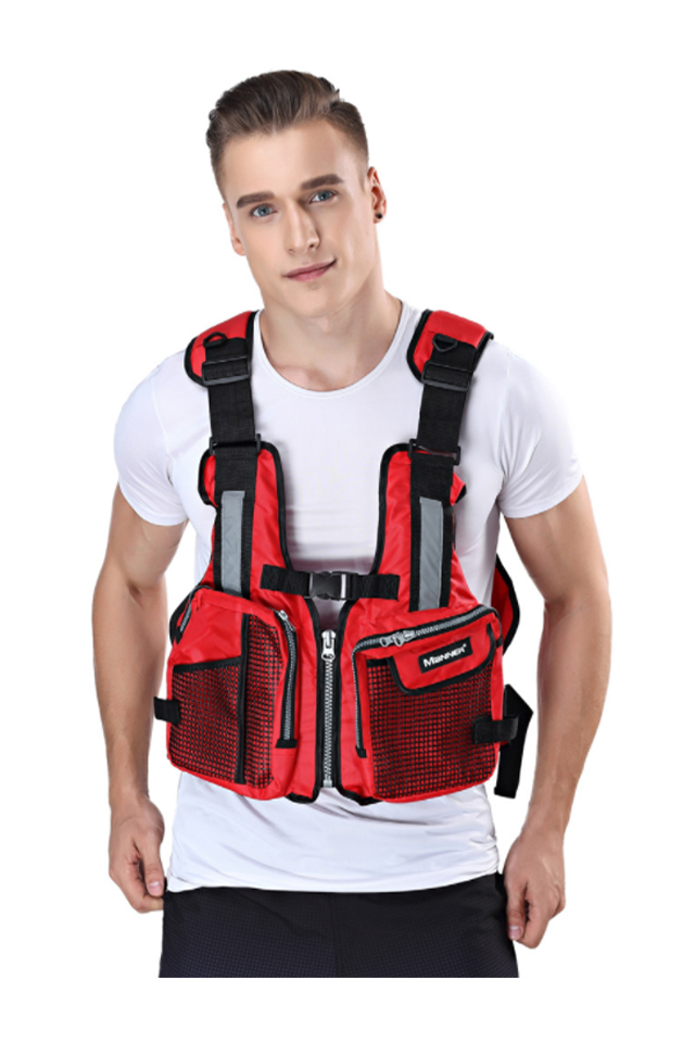 Manner Adults Multiple Pockets Reflective Adjustable Fishing Life Jacket