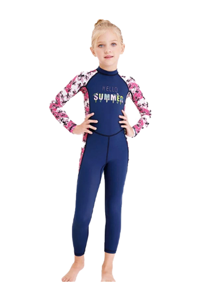 DIVE & SAIL Girls Kids Floral Full Dive Skin Suit