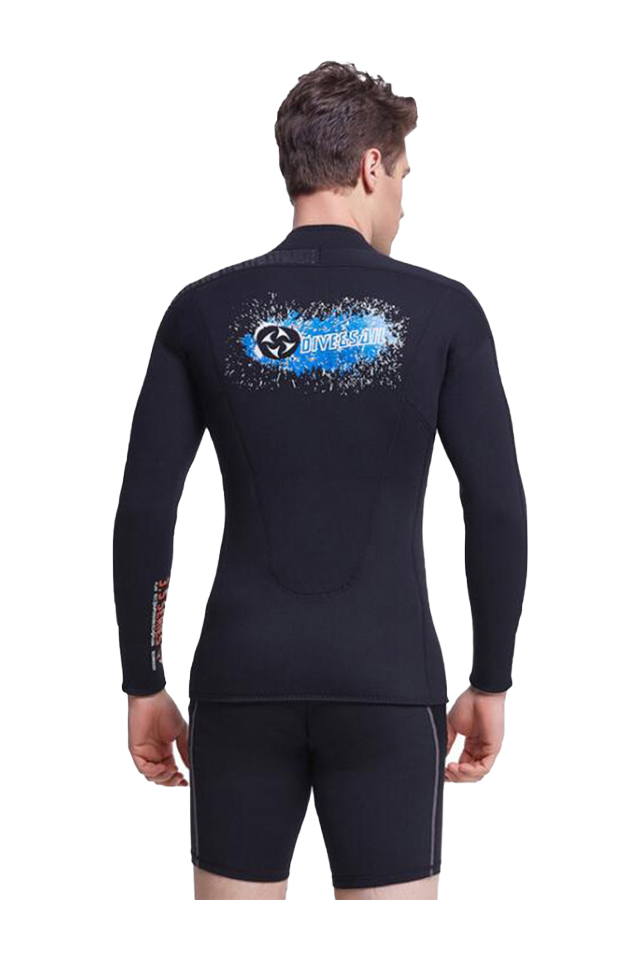 Dive & Sail Men's 3MM Scuba Jacket Long Sleeve Front Zip Wetsuit Top