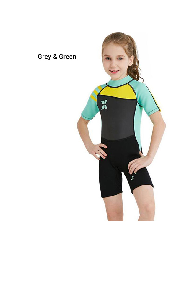 One Piece 2 5mm Girls Flatlock Shorty Wetsuit