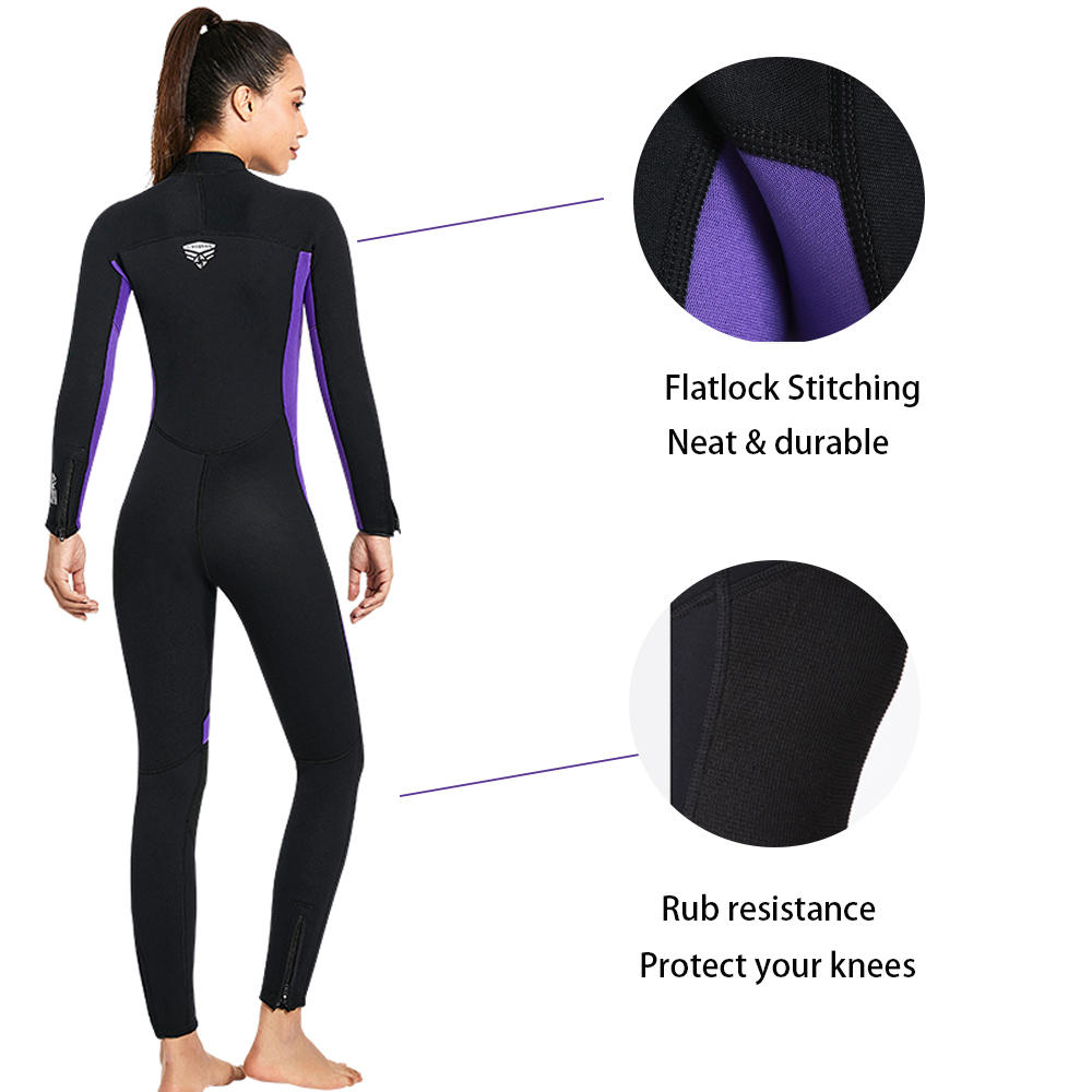 DIVE & SAIL Adults 3mm Neoprene Front Chest Zip Full Body Plus Size Wetsuit