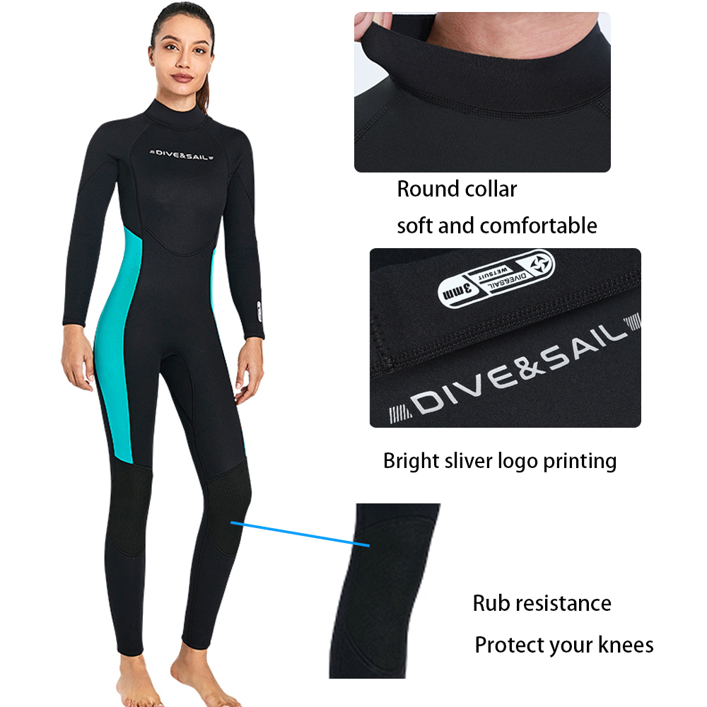 DIVE & SAIL Adults 3mm Shark Skin Neoprene Plus Size Fullbody Wetsuit