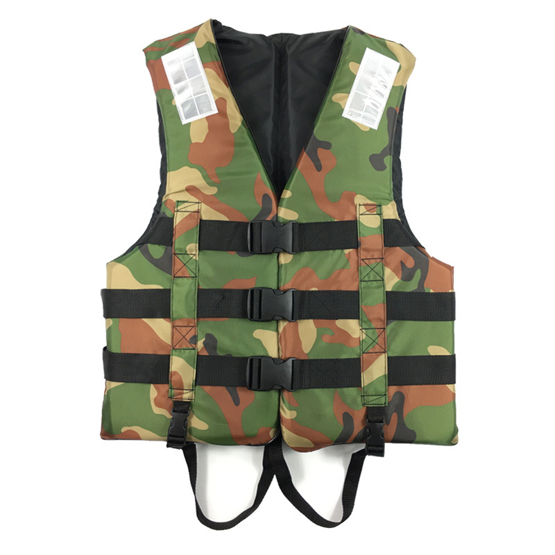 DALANG Adult Portative Collapsible Camo Life Jacket with Adjustable Safety Strap Water Sport Life Vest for Swimming Kayaking