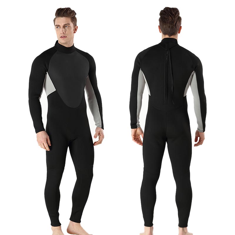 MYLEDI Men\'s Back Zip One-piece 3MM Long Sleeve Scuba Diving Wetsuit