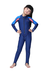 Dive & Sail Anti-UV Fast Dry One Piece Stirrup Dive Skin Long Sleeve Swimming Wetsuit for Kids