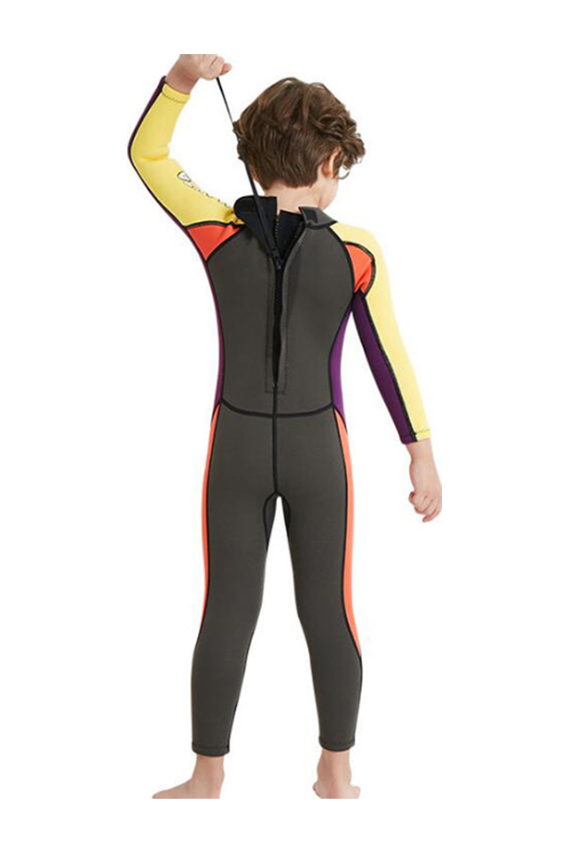 DIVE & SAIL One Piece 2.5MM Anti-UV Keep Warm Long Sleeve Scuba Diving Wetsuit for Boys