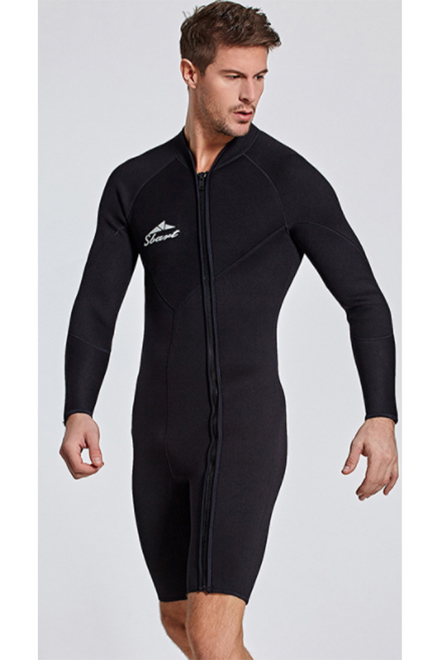 Sbart Men's 3MM Front Zip Long Sleeve Wetsuit