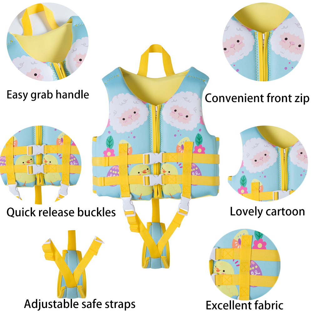 NEWAO Kids Infant Swim Vest Life Jacket Flotation Swimming Aid for Toddlers with Adjustable Safety Strap 