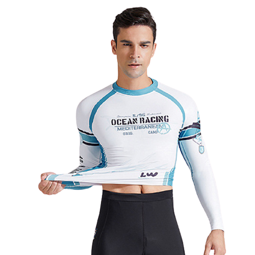 SABOLAY Men's Plus Size Long Sleeve Shirt Pants Surfing Rash Guard Set