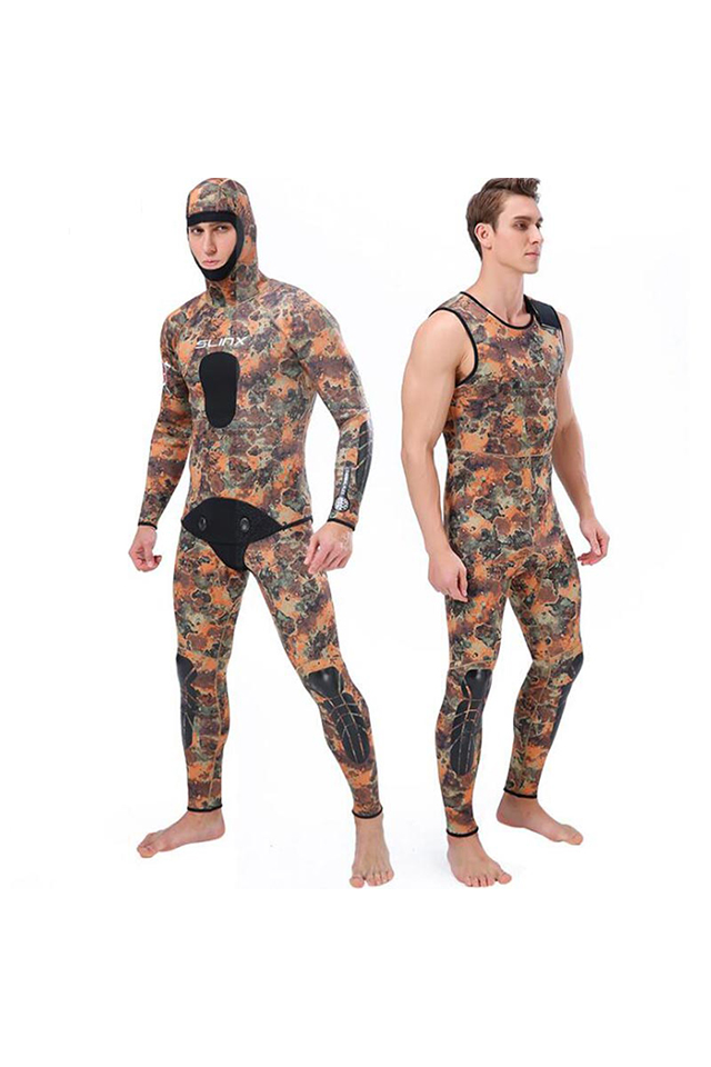 SLINX Mens 3mm Plus Size Coral Reef 2 Piece Camo Wetsuit for Snorkeling