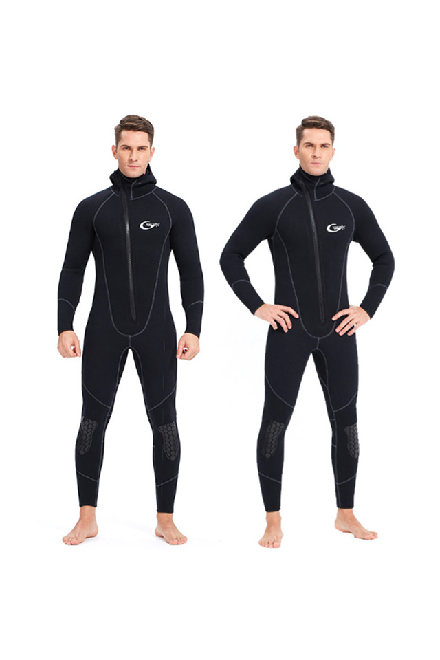 Wetsuit Full Body Diving Suit Front Zip for Surfing Swimming Swimwear L